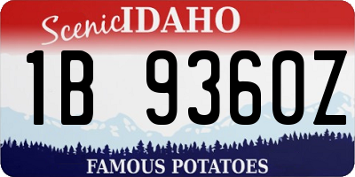 ID license plate 1B9360Z