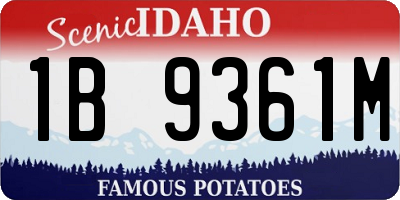 ID license plate 1B9361M