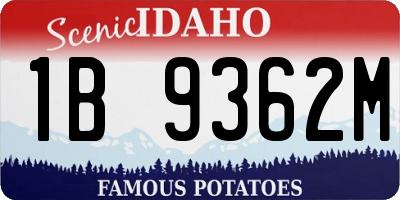ID license plate 1B9362M