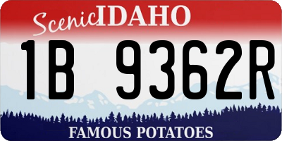 ID license plate 1B9362R
