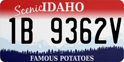ID license plate 1B9362V