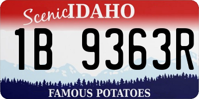 ID license plate 1B9363R