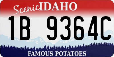 ID license plate 1B9364C