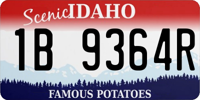 ID license plate 1B9364R
