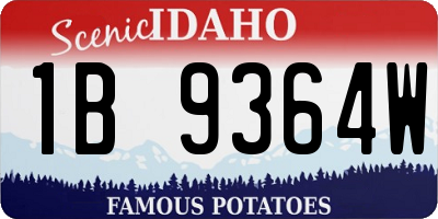 ID license plate 1B9364W