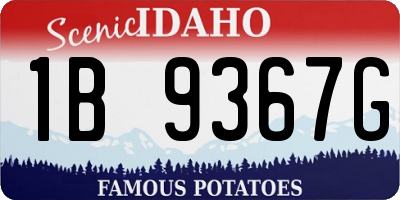 ID license plate 1B9367G