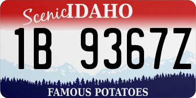 ID license plate 1B9367Z