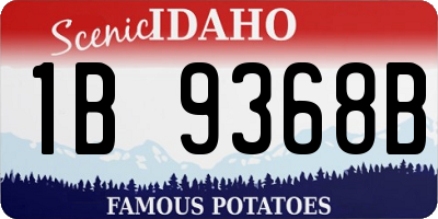 ID license plate 1B9368B