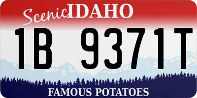 ID license plate 1B9371T