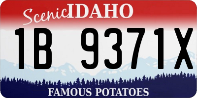ID license plate 1B9371X