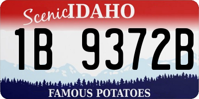 ID license plate 1B9372B