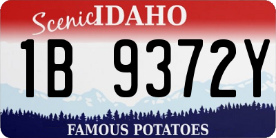 ID license plate 1B9372Y