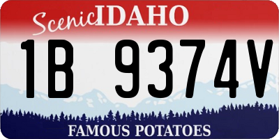 ID license plate 1B9374V