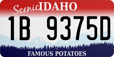 ID license plate 1B9375D