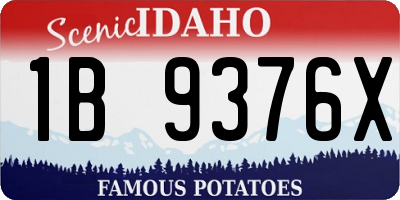 ID license plate 1B9376X