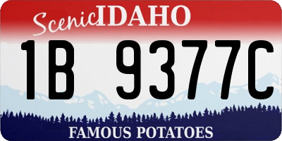 ID license plate 1B9377C
