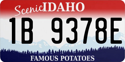 ID license plate 1B9378E