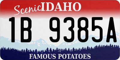 ID license plate 1B9385A