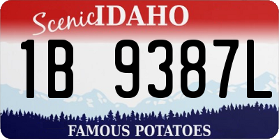 ID license plate 1B9387L
