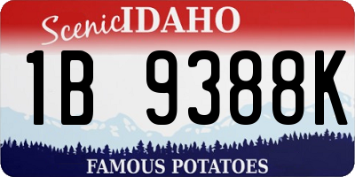 ID license plate 1B9388K