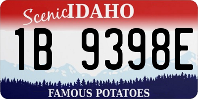 ID license plate 1B9398E