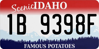 ID license plate 1B9398F