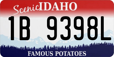 ID license plate 1B9398L