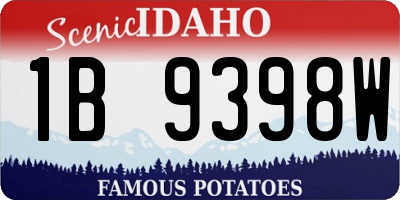 ID license plate 1B9398W