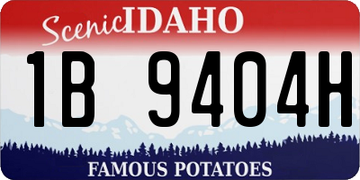 ID license plate 1B9404H