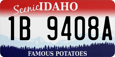 ID license plate 1B9408A