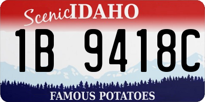 ID license plate 1B9418C