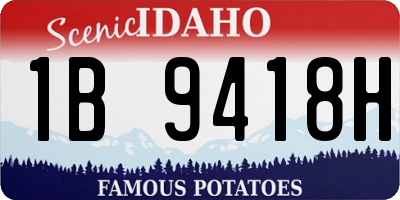 ID license plate 1B9418H