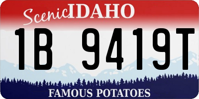 ID license plate 1B9419T