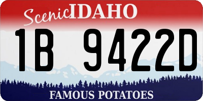 ID license plate 1B9422D