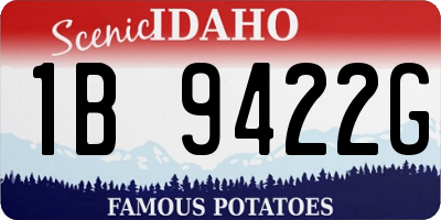 ID license plate 1B9422G