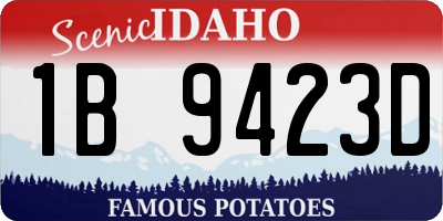 ID license plate 1B9423D