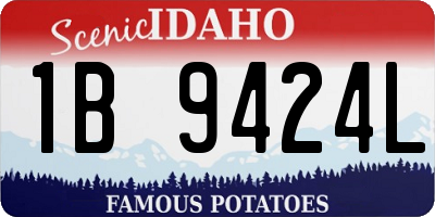 ID license plate 1B9424L