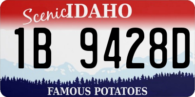 ID license plate 1B9428D