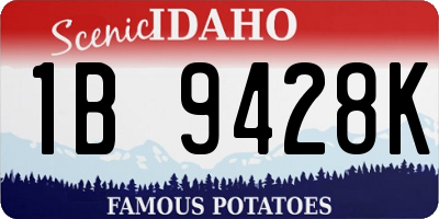 ID license plate 1B9428K