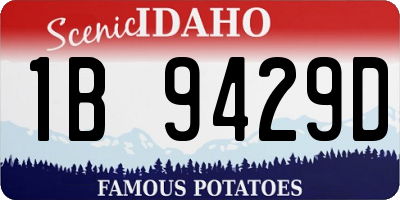 ID license plate 1B9429D