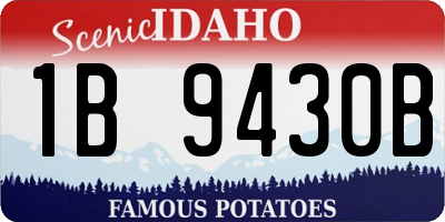 ID license plate 1B9430B