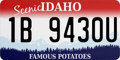 ID license plate 1B9430U