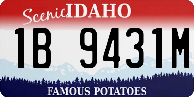 ID license plate 1B9431M