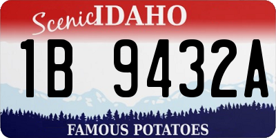 ID license plate 1B9432A