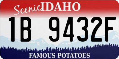 ID license plate 1B9432F