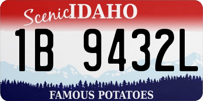 ID license plate 1B9432L