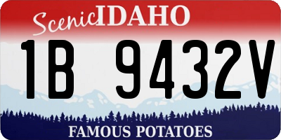 ID license plate 1B9432V