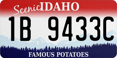 ID license plate 1B9433C