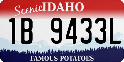 ID license plate 1B9433L