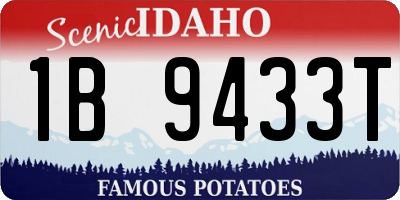 ID license plate 1B9433T